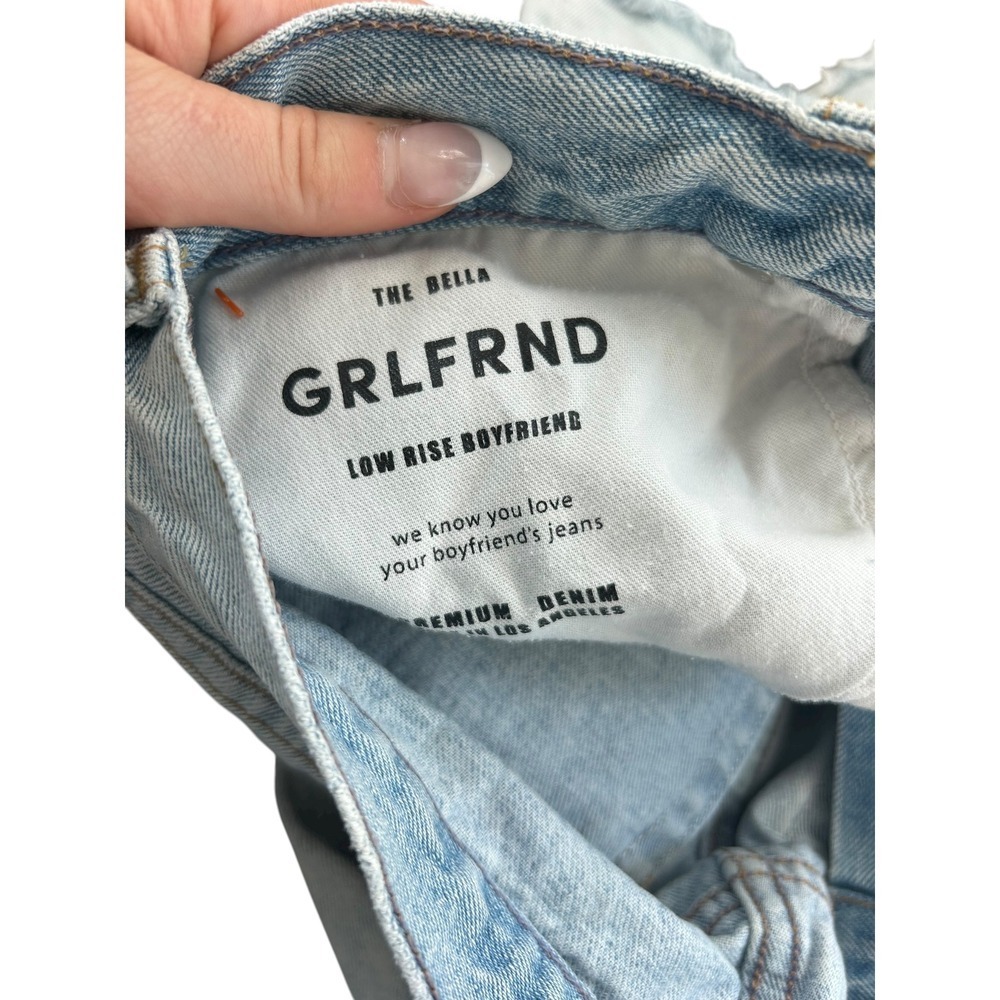 GRLFRND The Bella Low Rise Boyfriend Jeans Light Wash Distressed Echo Park 27 - Picture 9 of 12